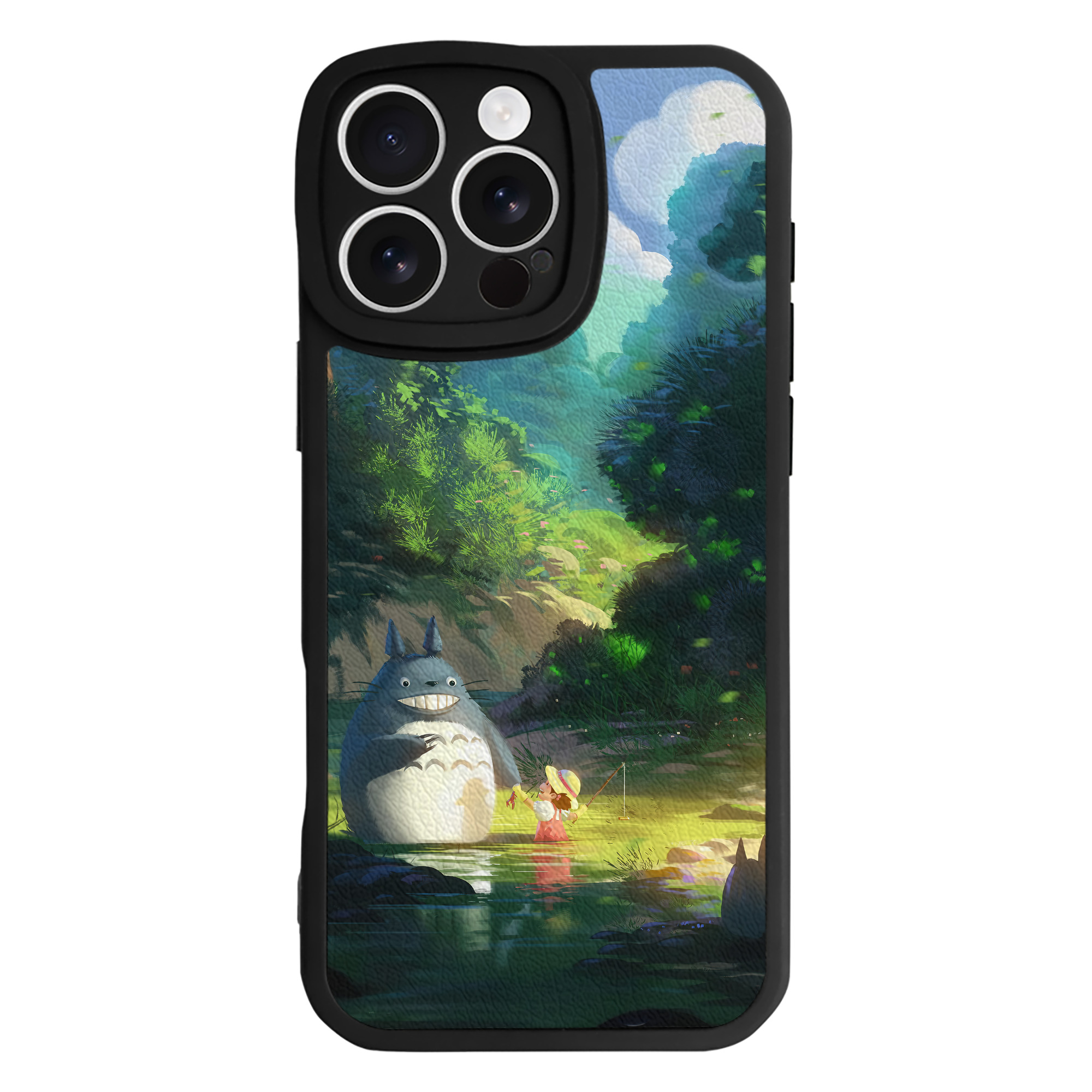 （画像用） となりのトトロ 草壁メイ 草壁サツキ My Neighbor Totoro Satsuki Kusakabe Mei Kusakabe 【iPhone 16シリーズ対応】シリコンスマホケース（レザー調） 材質：シリコン